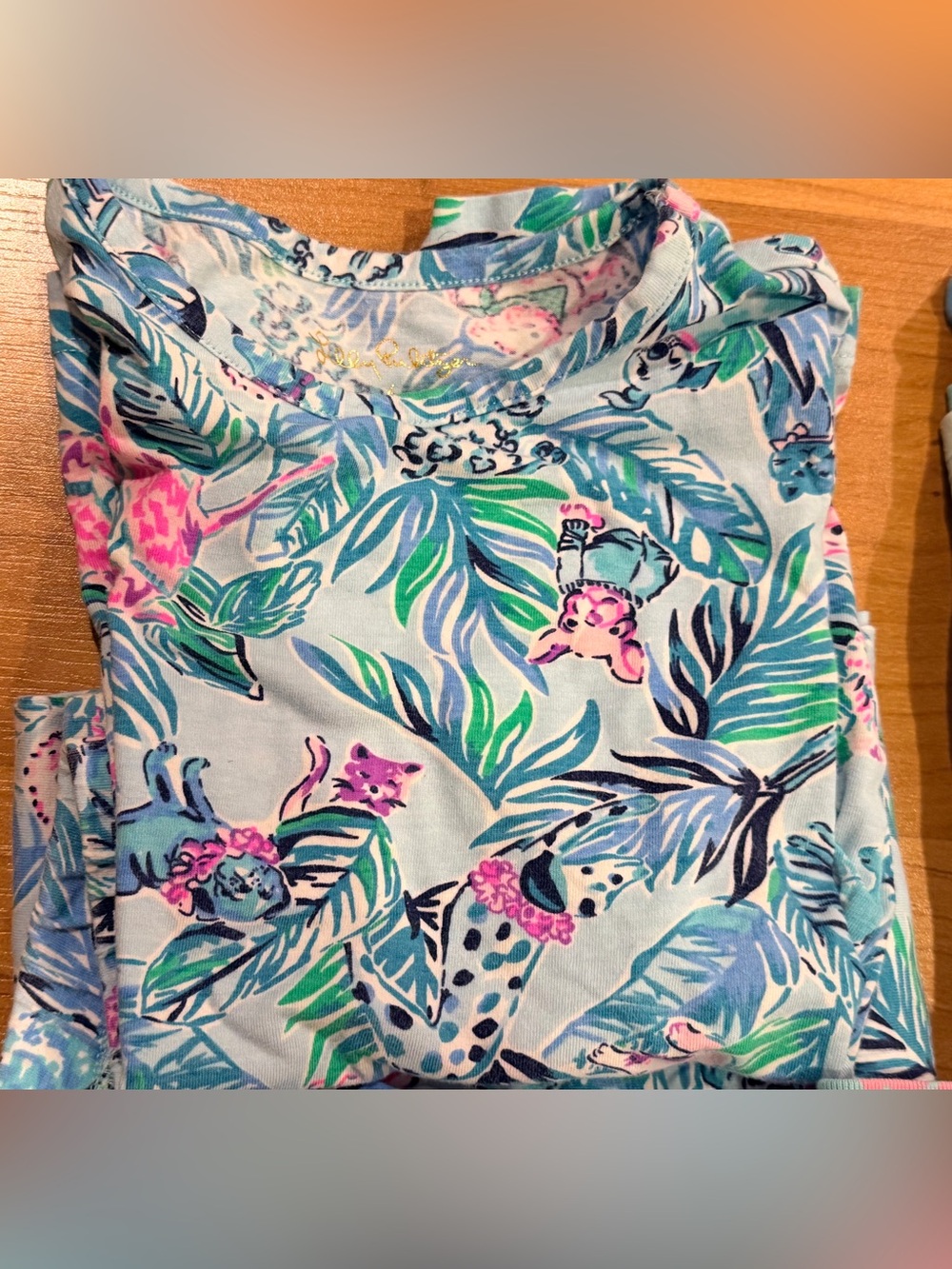 Lilly Pulitzer Kids Pajama Set - Blue and Pink Tropical Print size 6